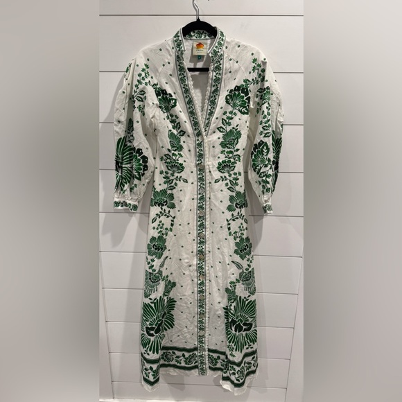 New Farm Rio Forest soul white green midi dress - Picture 5 of 9